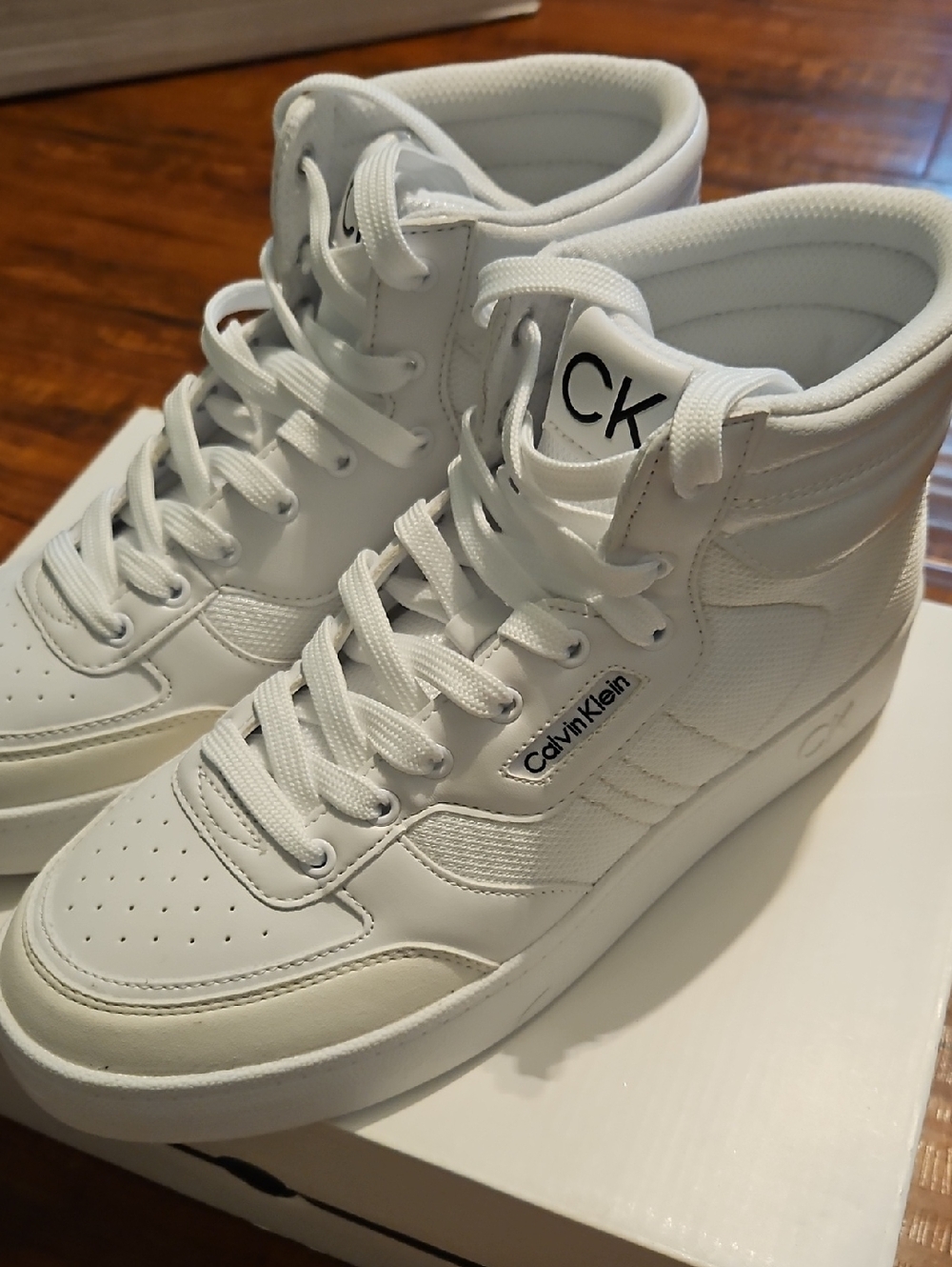 Calvin Klein All-White High Top Sneakers